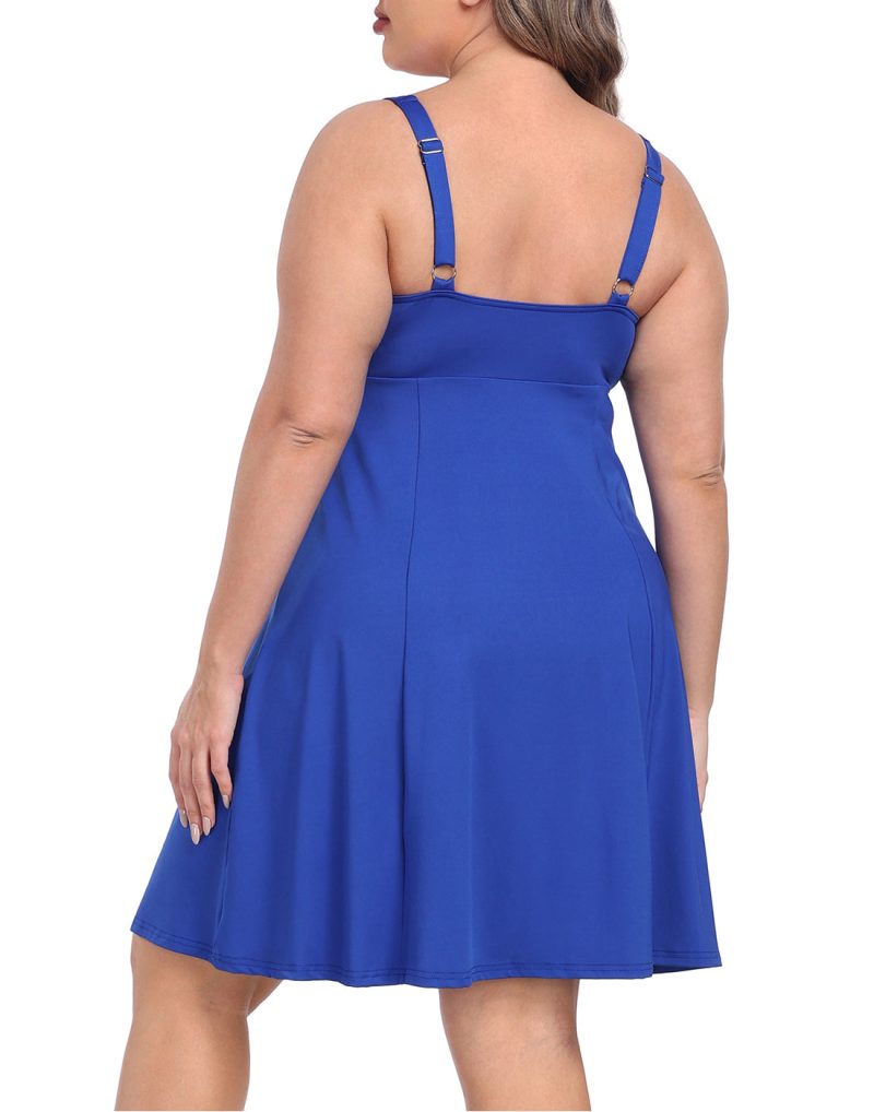 Plus Size Tennis Athletic Workout Dress with Built-in Shorts & Bra - Image 51