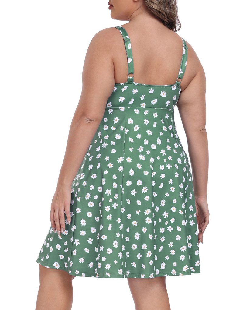 Plus Size Tennis Athletic Workout Dress with Built-in Shorts & Bra - Image 69