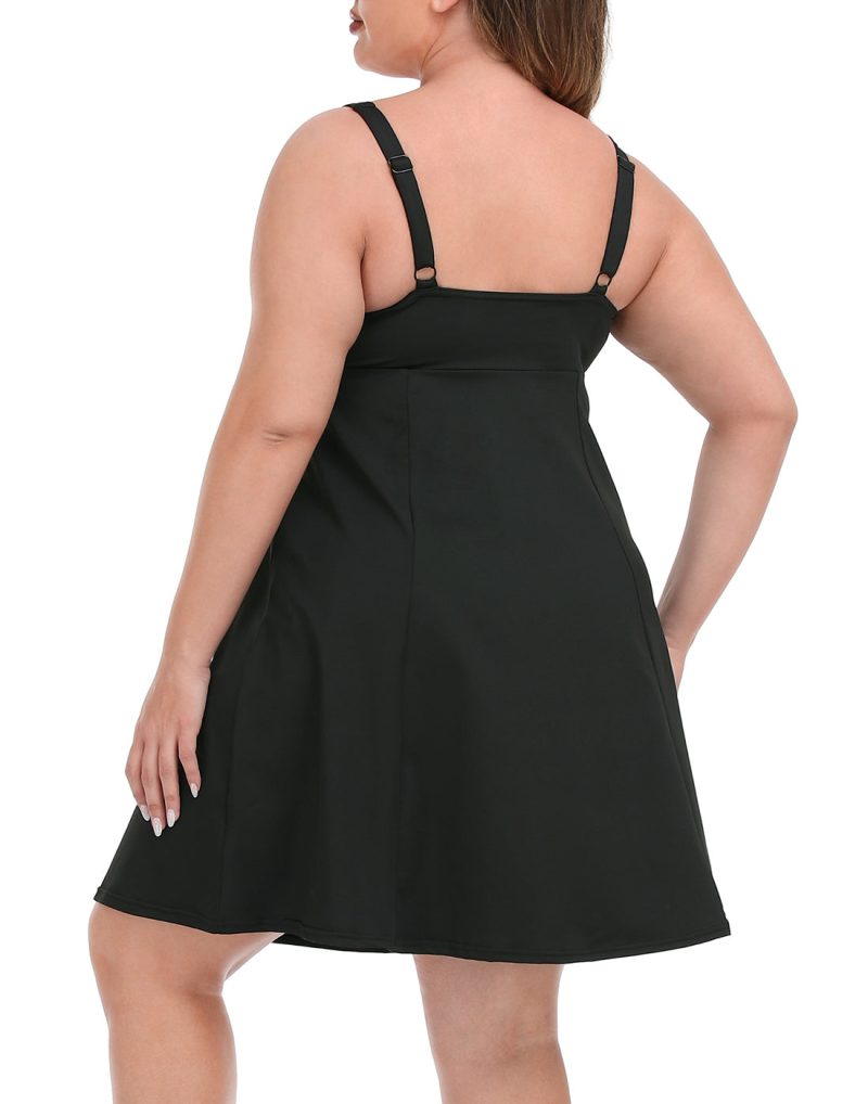 Plus Size Tennis Athletic Workout Dress with Built-in Shorts & Bra - Image 4