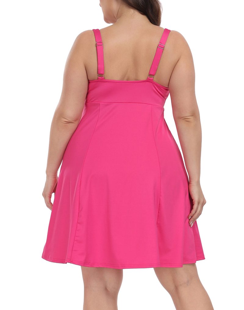 Plus Size Tennis Athletic Workout Dress with Built-in Shorts & Bra - Image 9