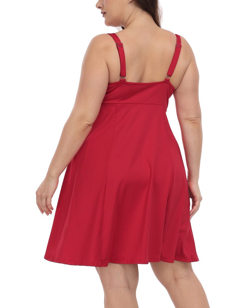 Plus Size Tennis Athletic Workout Dress with Built-in Shorts & Bra - Image 14
