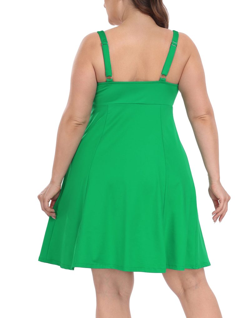Plus Size Tennis Athletic Workout Dress with Built-in Shorts & Bra - Image 24