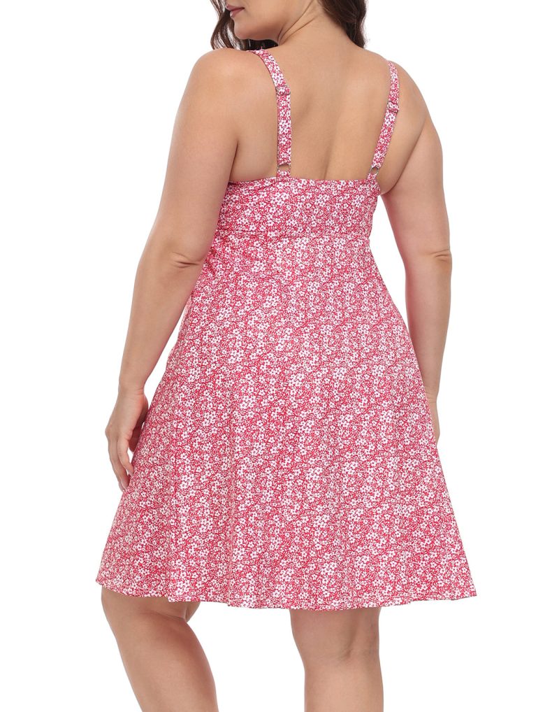 Plus Size Tennis Athletic Workout Dress with Built-in Shorts & Bra - Image 29