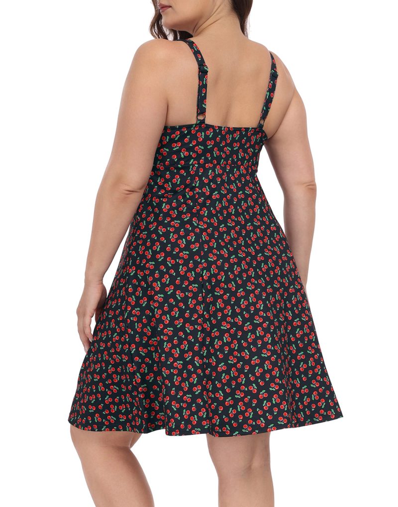 Plus Size Tennis Athletic Workout Dress with Built-in Shorts & Bra - Image 34