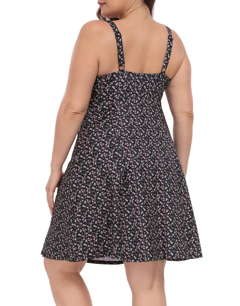 Plus Size Tennis Athletic Workout Dress with Built-in Shorts & Bra - Image 39