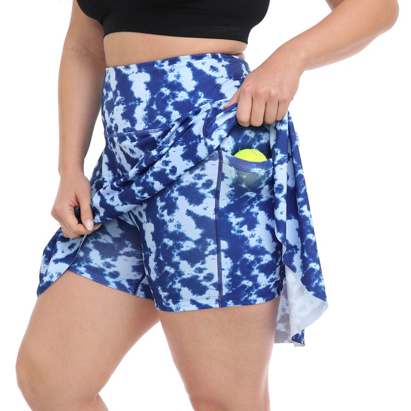 Plus Size Tennis Skort Pleated Golf Skirt with Shorts - Image 57