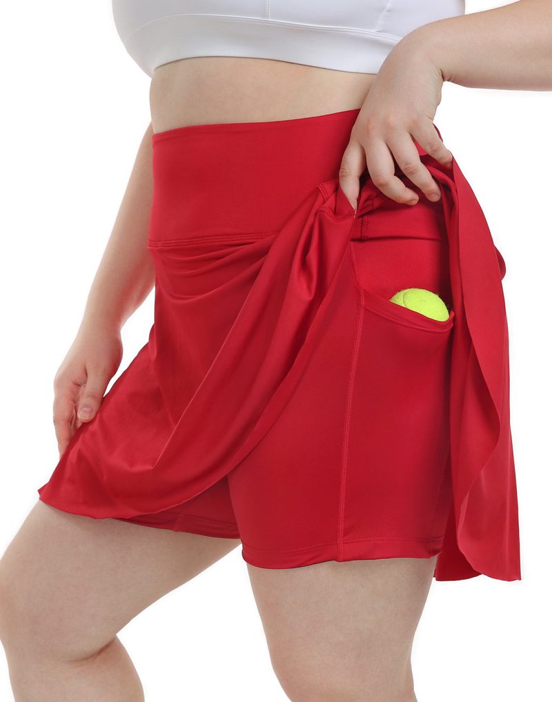 Plus Size Tennis Skort Pleated Golf Skirt with Shorts - Image 27