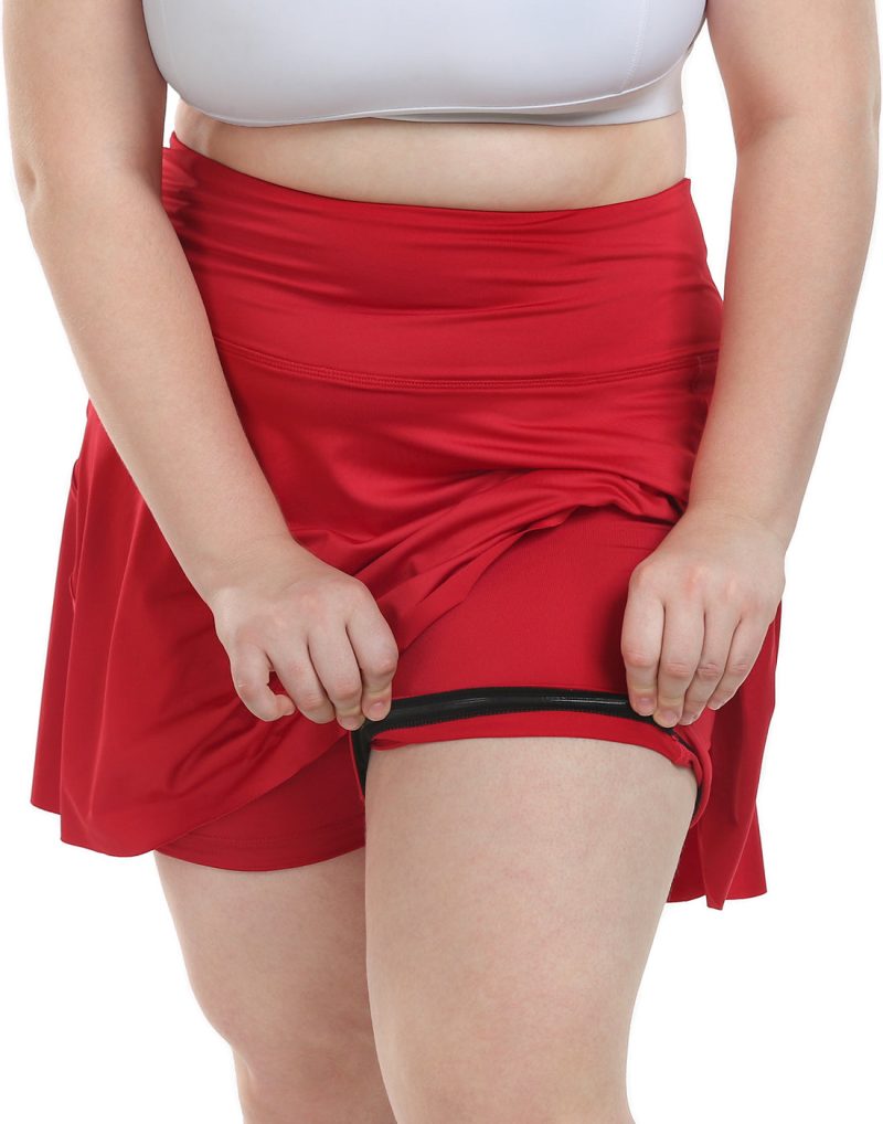 Plus Size Tennis Skort Pleated Golf Skirt with Shorts - Image 30