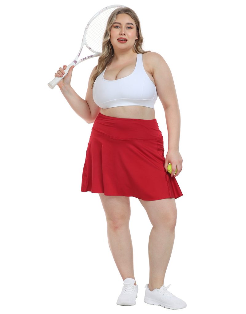 Plus Size Tennis Skort Pleated Golf Skirt with Shorts - Image 28