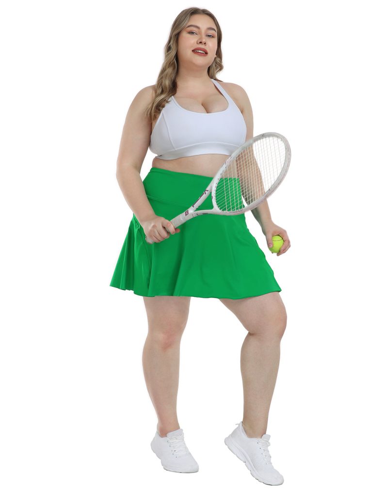 Plus Size Tennis Skort Pleated Golf Skirt with Shorts - Image 33