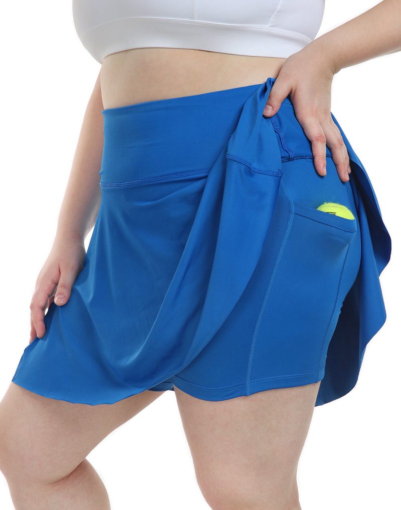 Plus Size Tennis Skort Pleated Golf Skirt with Shorts - Image 37