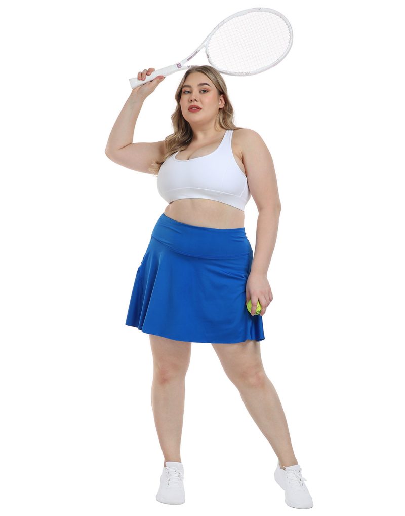 Plus Size Tennis Skort Pleated Golf Skirt with Shorts - Image 38