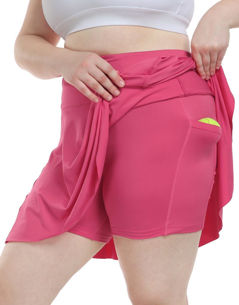 Plus Size Tennis Skort Pleated Golf Skirt with Shorts - Image 22