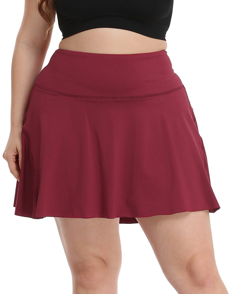 Plus Size Tennis Skort Pleated Golf Skirt with Shorts - Image 11