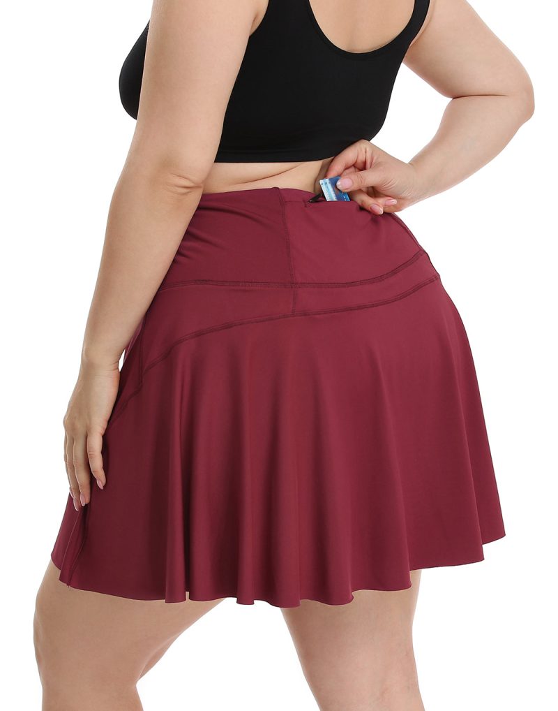 Plus Size Tennis Skort Pleated Golf Skirt with Shorts - Image 14