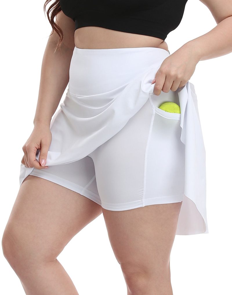 Plus Size Tennis Skort Pleated Golf Skirt with Shorts - Image 7