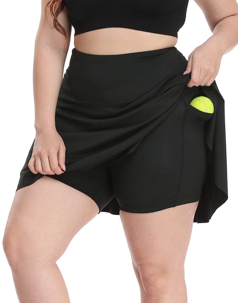 Plus Size Tennis Skort Pleated Golf Skirt with Shorts - Image 2