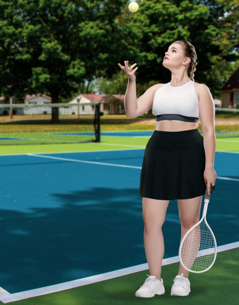 Plus Size Tennis Skort Pleated Golf Skirt with Shorts - Image 3
