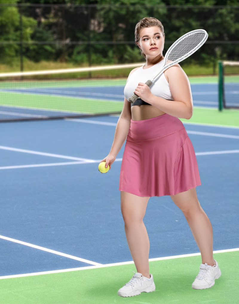 Plus Size Tennis Skort Pleated Golf Skirt with Shorts - Image 18