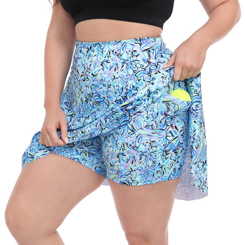 Plus Size Tennis Skort Pleated Golf Skirt with Shorts - Image 52